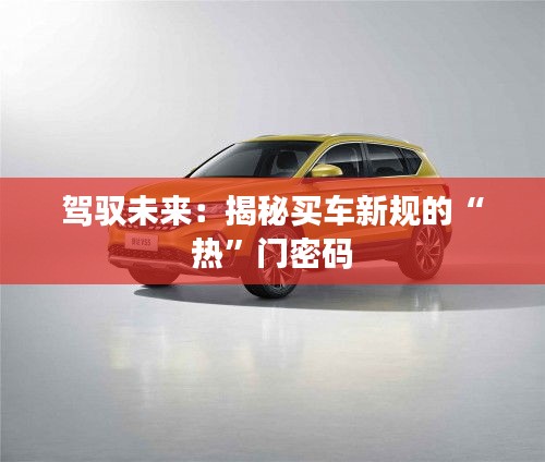 驾驭未来：揭秘买车新规的“热”门密码