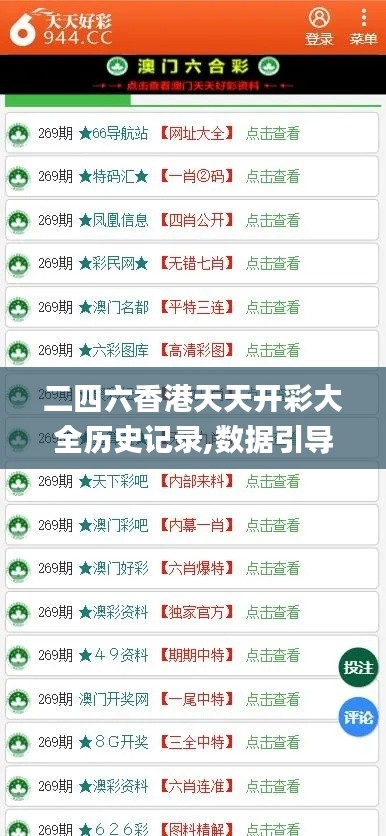 二四六香港天天开彩大全历史记录,数据引导计划执行_安卓版6.763-9