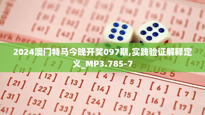 2024澳门特马今晚开奖097期,实践验证解释定义_MP3.785-7