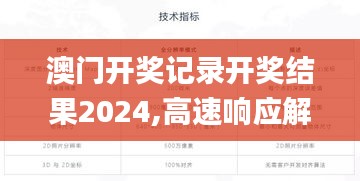 澳门开奖记录开奖结果2024,高速响应解决方案_5DM99.319-2