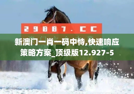 新澳门一肖一码中恃,快速响应策略方案_顶级版12.927-5