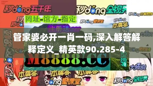 管家婆必开一肖一码,深入解答解释定义_精英款90.285-4