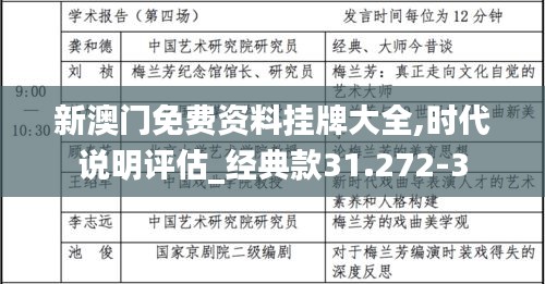 新澳门免费资料挂牌大全,时代说明评估_经典款31.272-3