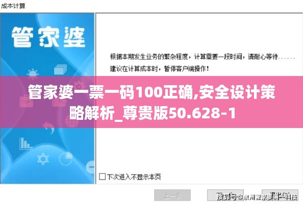 管家婆一票一码100正确,安全设计策略解析_尊贵版50.628-1