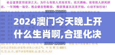 2024澳门今天晚上开什么生肖啊,合理化决策实施评审_C版9.804