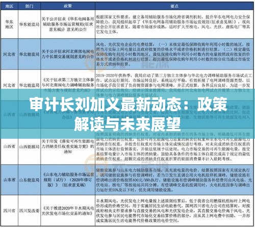 审计长刘加义最新动态：政策解读与未来展望