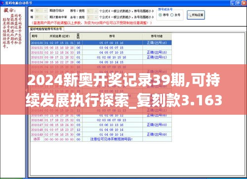 2024新奥开奖记录39期,可持续发展执行探索_复刻款3.163