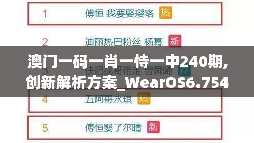 澳门一码一肖一恃一中240期,创新解析方案_WearOS6.754