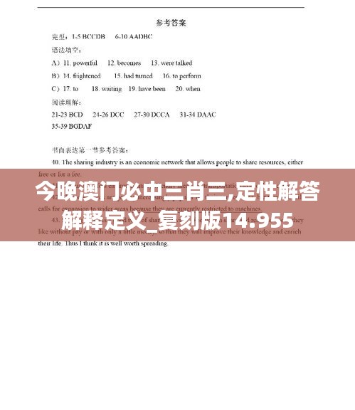 今晚澳门必中三肖三,定性解答解释定义_复刻版14.955