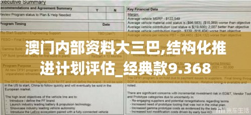 澳门内部资料大三巴,结构化推进计划评估_经典款9.368
