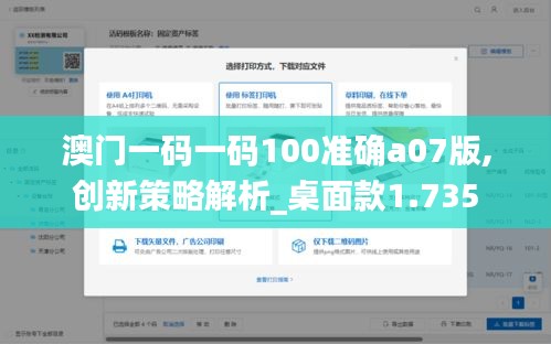 澳门一码一码100准确a07版,创新策略解析_桌面款1.735