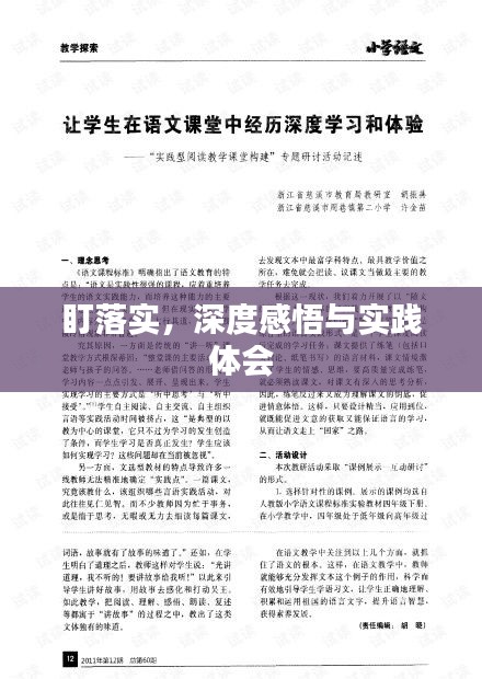 盯落实，深度感悟与实践体会
