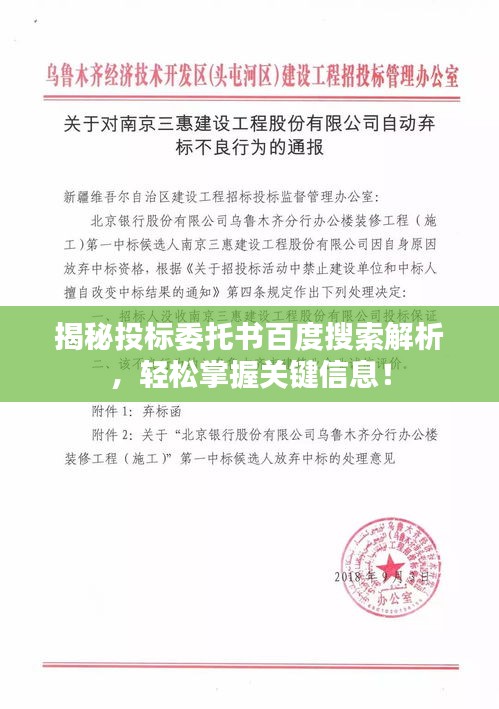 揭秘投标委托书百度搜索解析，轻松掌握关键信息！