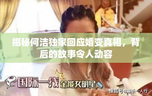 揭秘何洁独家回应婚变真相，背后的故事令人动容