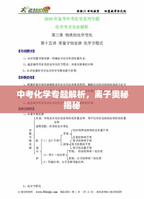 中考化学专题解析，离子奥秘揭秘