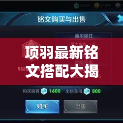 项羽最新铭文搭配大揭秘，提升战力必备攻略！
