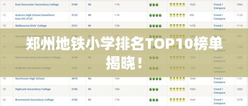 郑州地铁小学排名TOP10榜单揭晓！