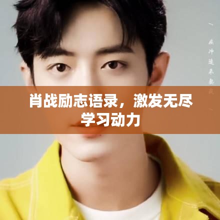 肖战励志语录，激发无尽学习动力